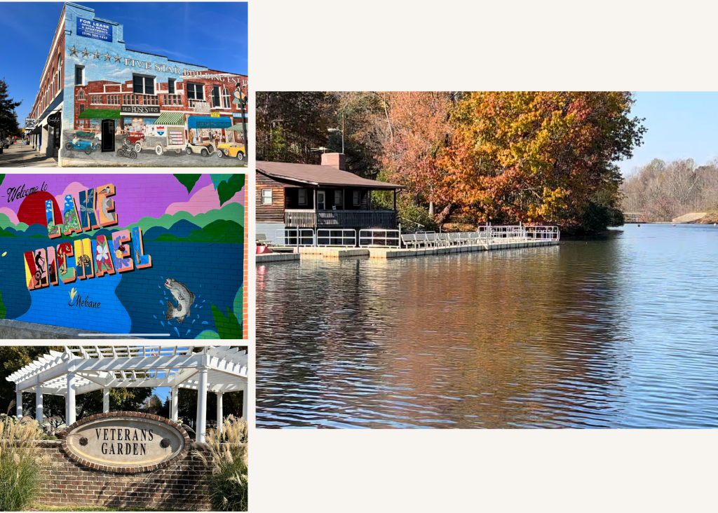Mebane, NC Downtown and Lake Michael